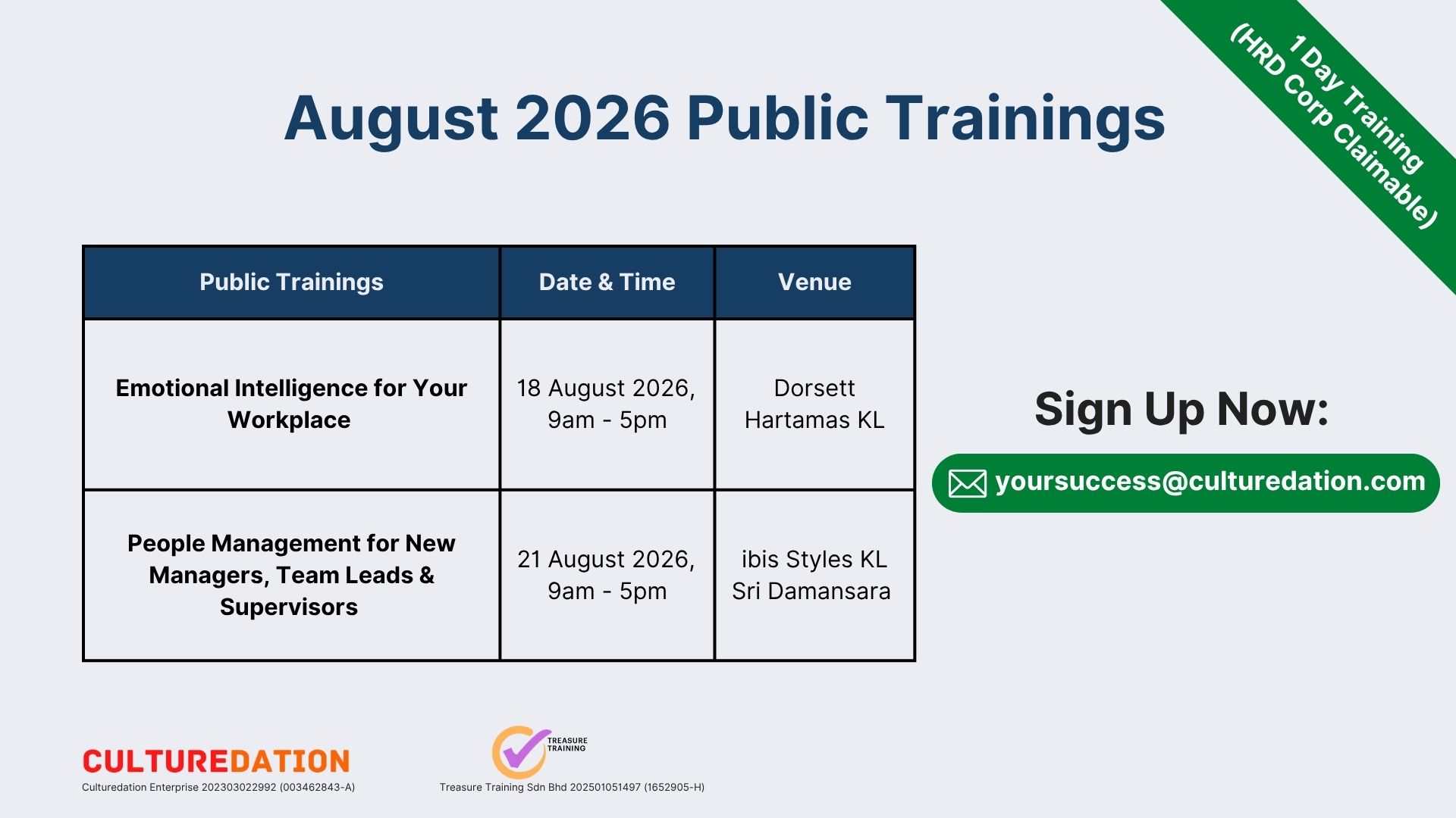 Culturedation_Culture Trainings_August 2026 Public Trainings_HRD Corp Claimable_Banner Culturedation_Culture Trainings_August 2026 Public Trainings_HRD Corp Claimable_Banner