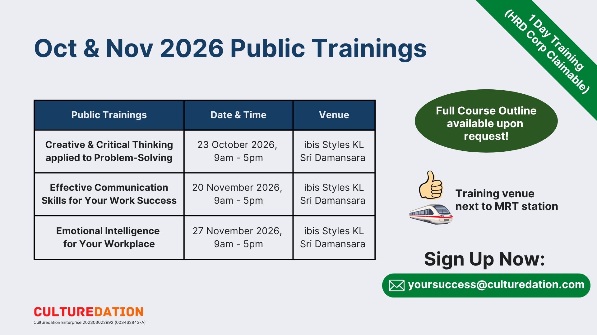 Culturedation_Culture Trainings_Oct & Nov 2026 Public Trainings_HRD Corp Claimable_Banner Culturedation_Culture Trainings_Oct & Nov 2026 Public Trainings_HRD Corp Claimable_Banner